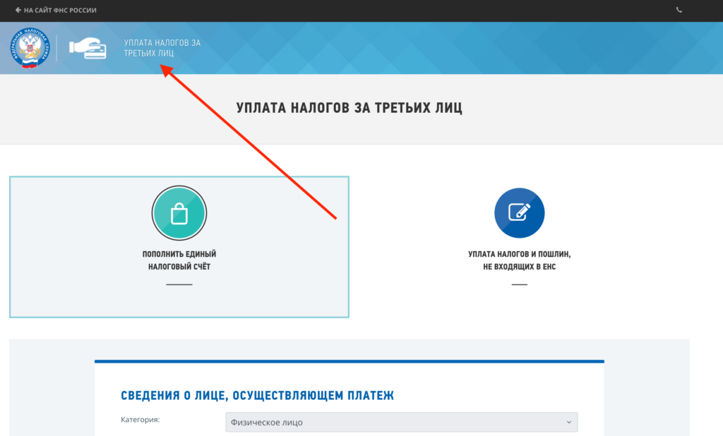 Налоги за третье лицо: образец платежного поручения