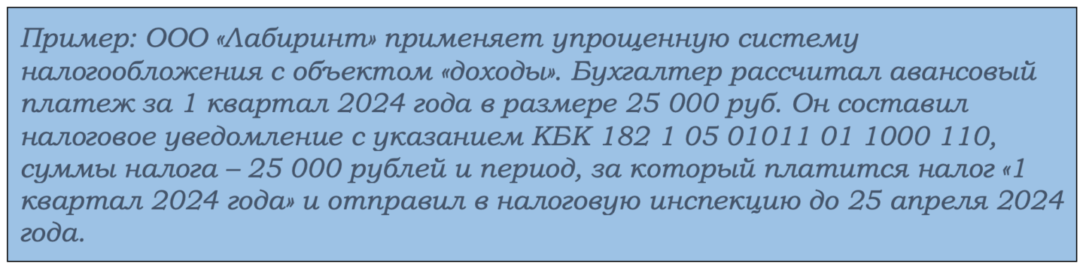 Авансовые платежи по УСН в 2024 году